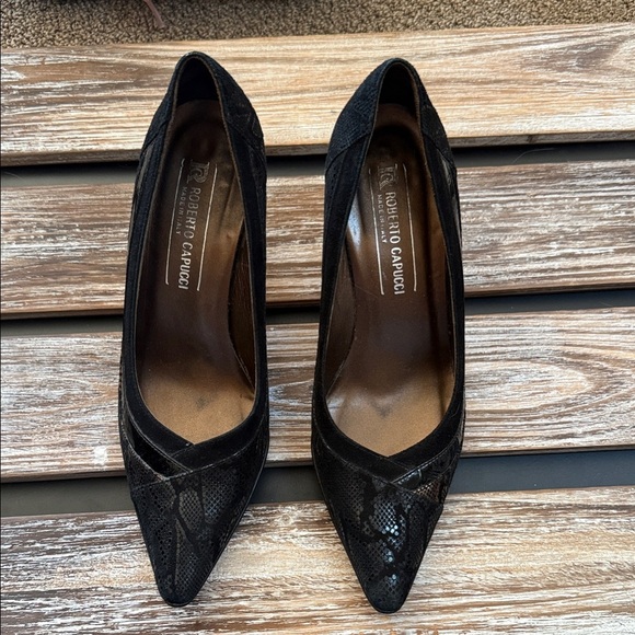 roberto capucci Shoes - ROBERTO CAPUCCI | Italy Snake Pattern Genuine Suede Leather Stiletto Heels 8 B